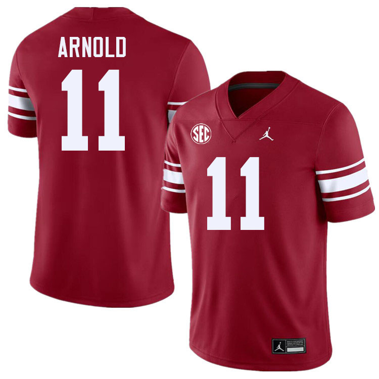 Men #11 Jackson Arnold Oklahoma Sooners 2024 SEC Conference College Football Jerseys-Throwback